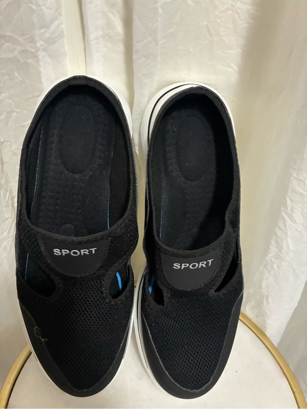 Men's Black Slip-On Athletic Shoes with Breathable Mesh